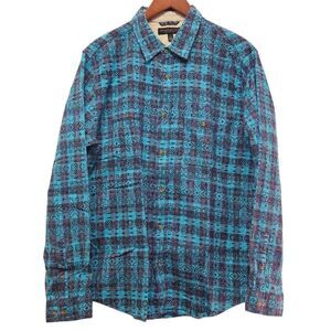 Aeropostale Button Up Plaid Flannel Long Sleeve Shirt Large Southwestern Aztec